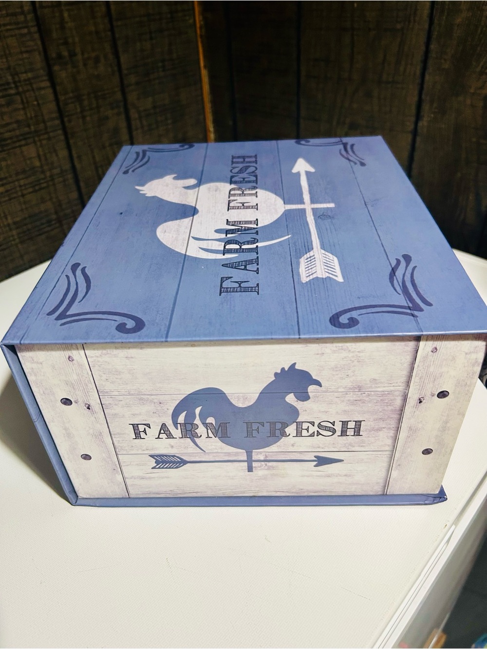 'Farm Fresh' Blue Decorative Storage Box - Picture 2 of 6
